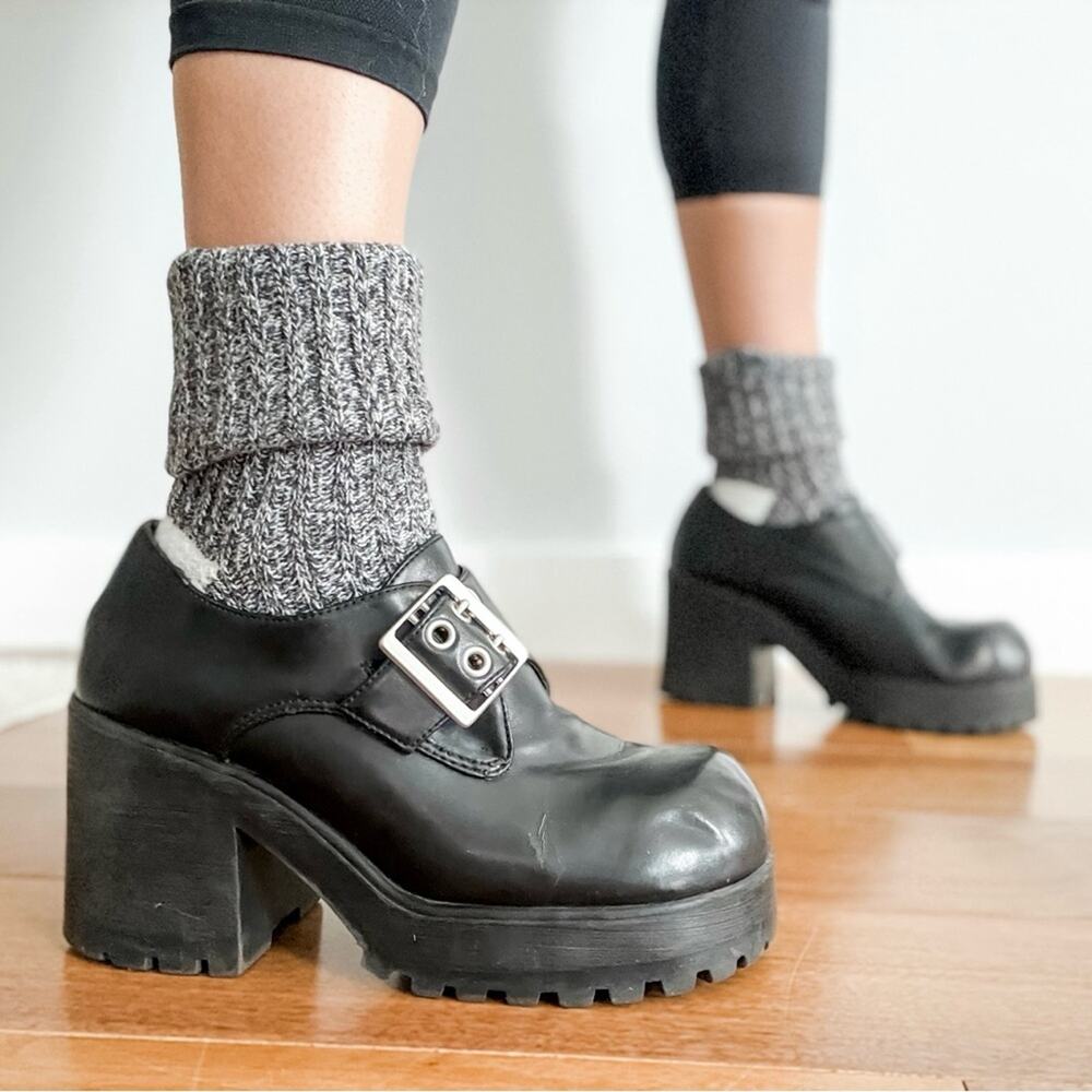 Lower East Side | Vintage Y2K Black Mega Platform Chunky Booties Mary Jane Shoes